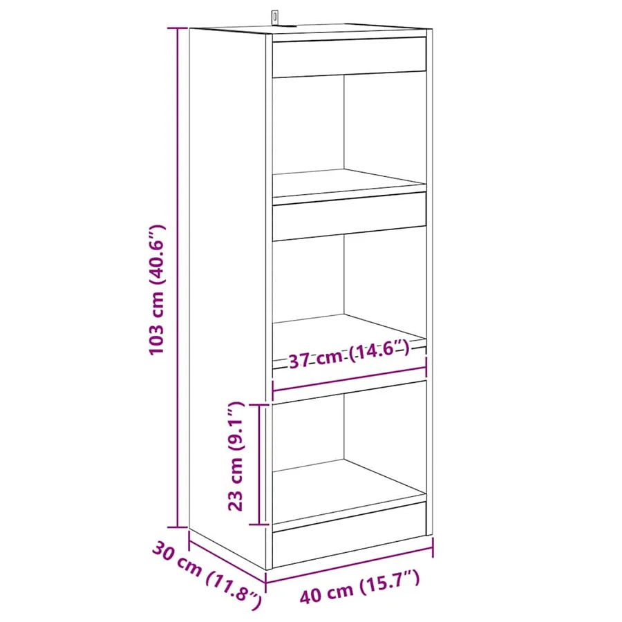 Bibliothèque Bois ancien 40 x 30 x 103 cm Bois d'ingénierie - 12