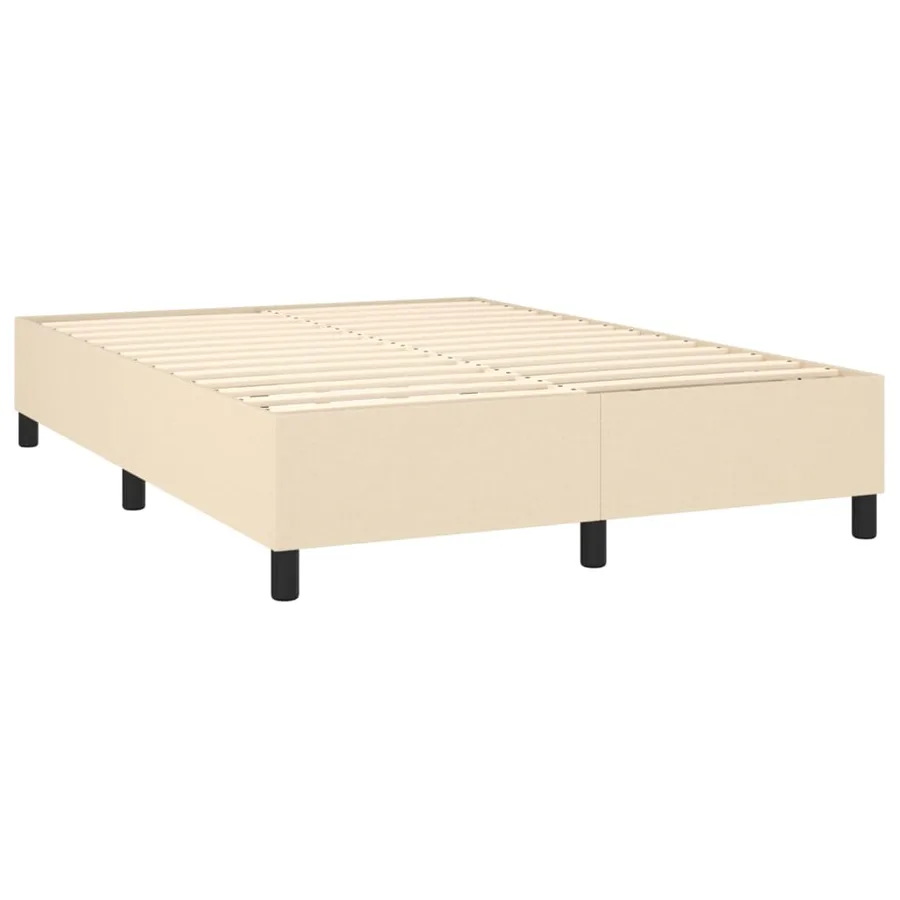 Sommier à lattes de lit avec matelas Crème 140x200 cm Tissu - 4