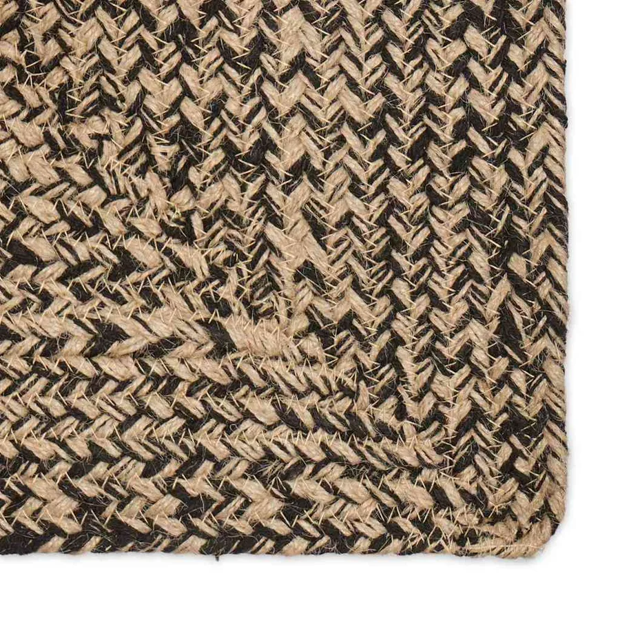 Tapis de surface Naturel et noir 200 x 200 cm Jute - 5