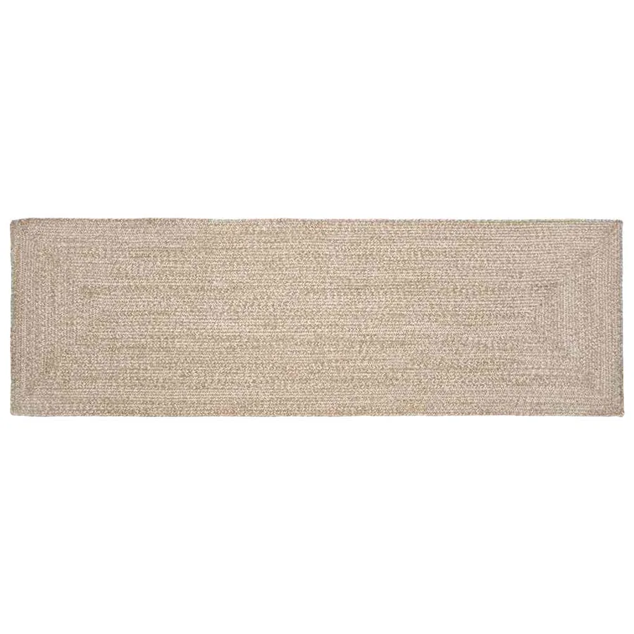 Tapis de surface Naturel et Blanc 80 x 250 cm Jute