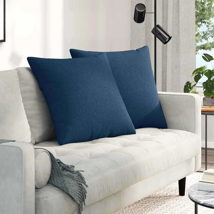 Coussins de canapé 2 pcs Bleu 80 x 80 cm tissu
