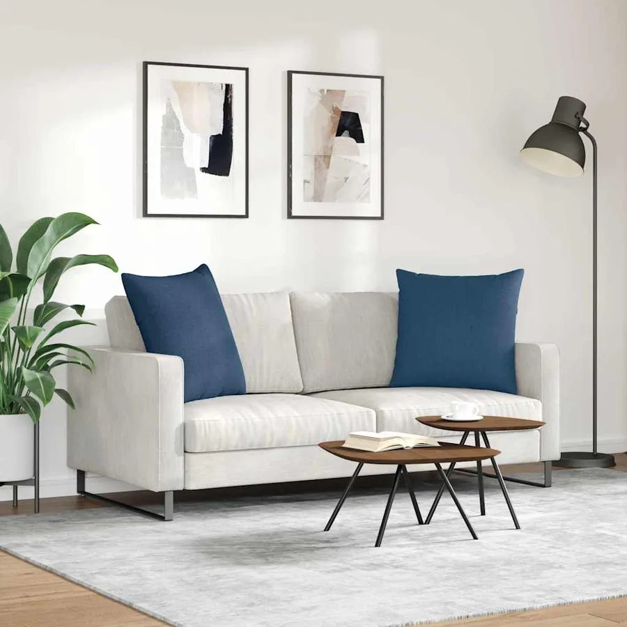 Coussins de canapé 2 pcs Bleu 80 x 80 cm tissu - 4
