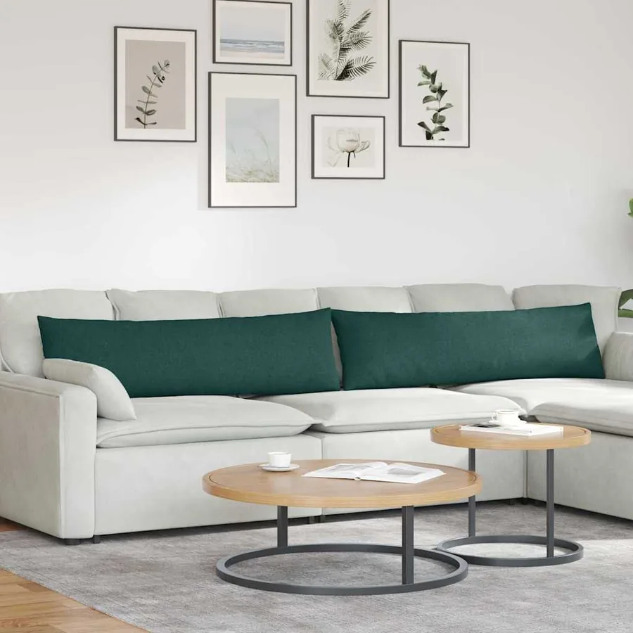 Coussins de canapé 2 pcs Vert foncé 145 x 40 cm tissu