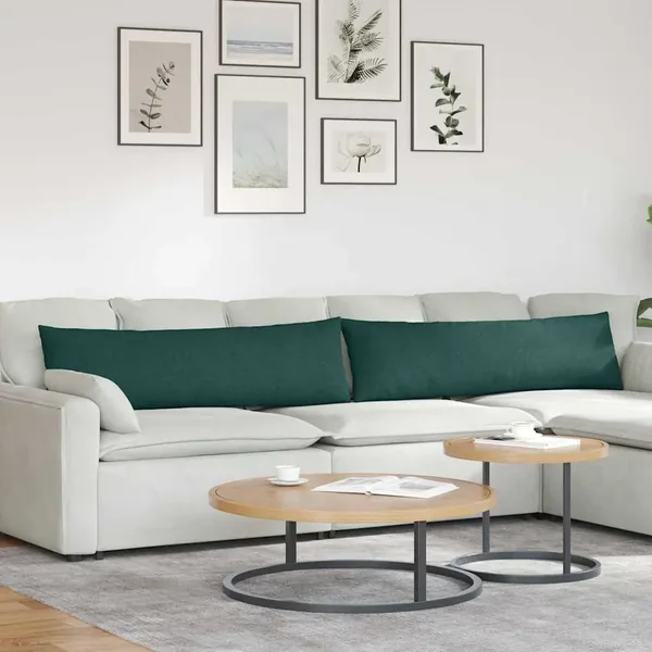 Coussins de canapé 2 pcs Vert foncé 145 x 40 cm tissu