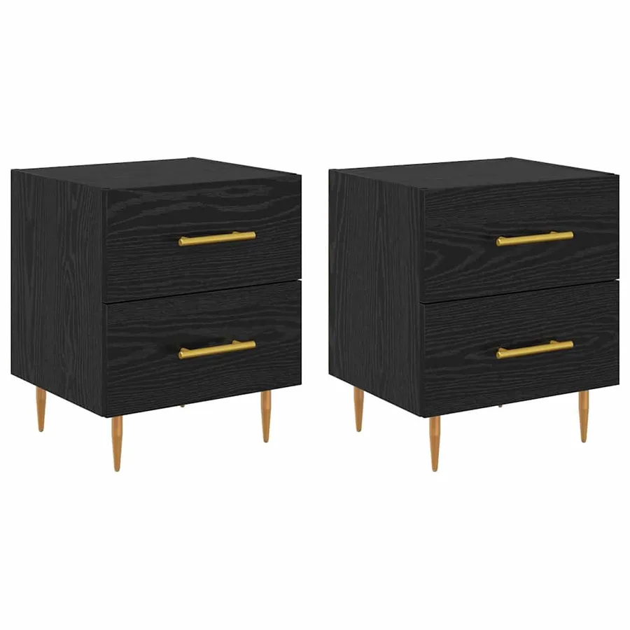 Cabinet de chevet 2 pcs Chêne noir 40 x 35 x 47,5 cm - 2
