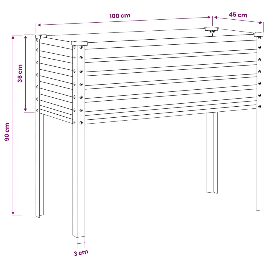 Cache-pot de jardin Marron Clair 100 x 45 x 90 cm - 12