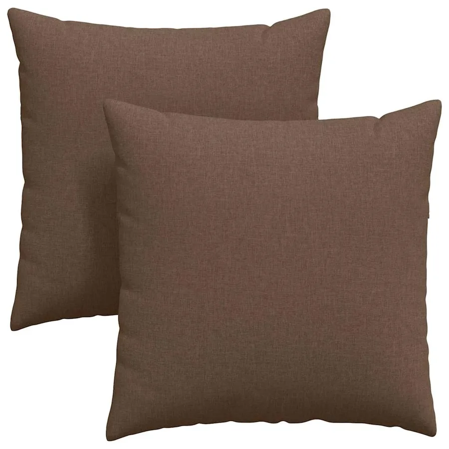 Coussins de canapé 2 pcs Marron 60 x 60 cm tissu - 2