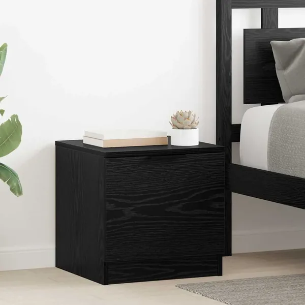 Armoire de lit avec tiroir 2 pcs Chêne noir 40 x 39 x 40cm