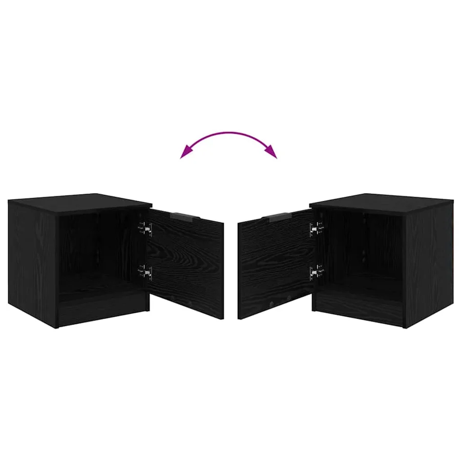 Armoire de lit avec tiroir 2 pcs Chêne noir 40 x 39 x 40cm - 12