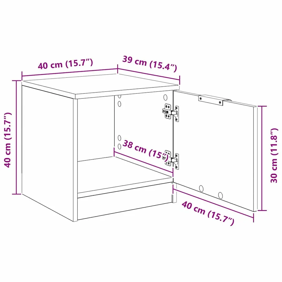 Armoire de lit avec tiroir 2 pcs Chêne noir 40 x 39 x 40cm - 14