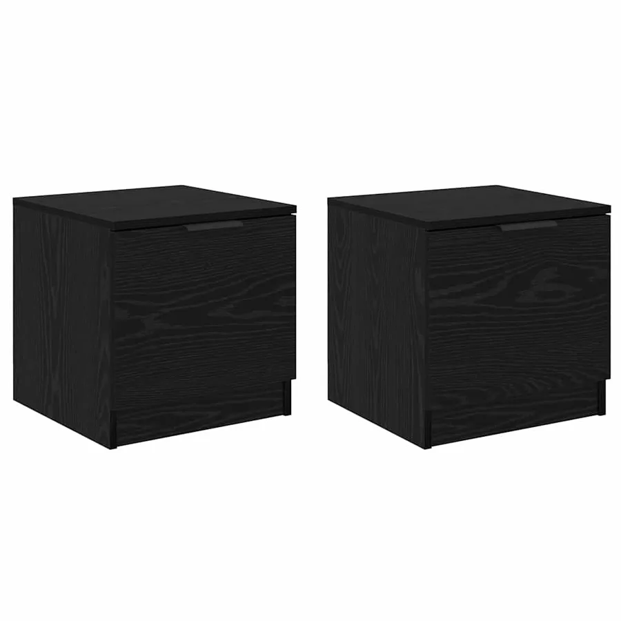 Armoire de lit avec tiroir 2 pcs Chêne noir 40 x 39 x 40cm - 2