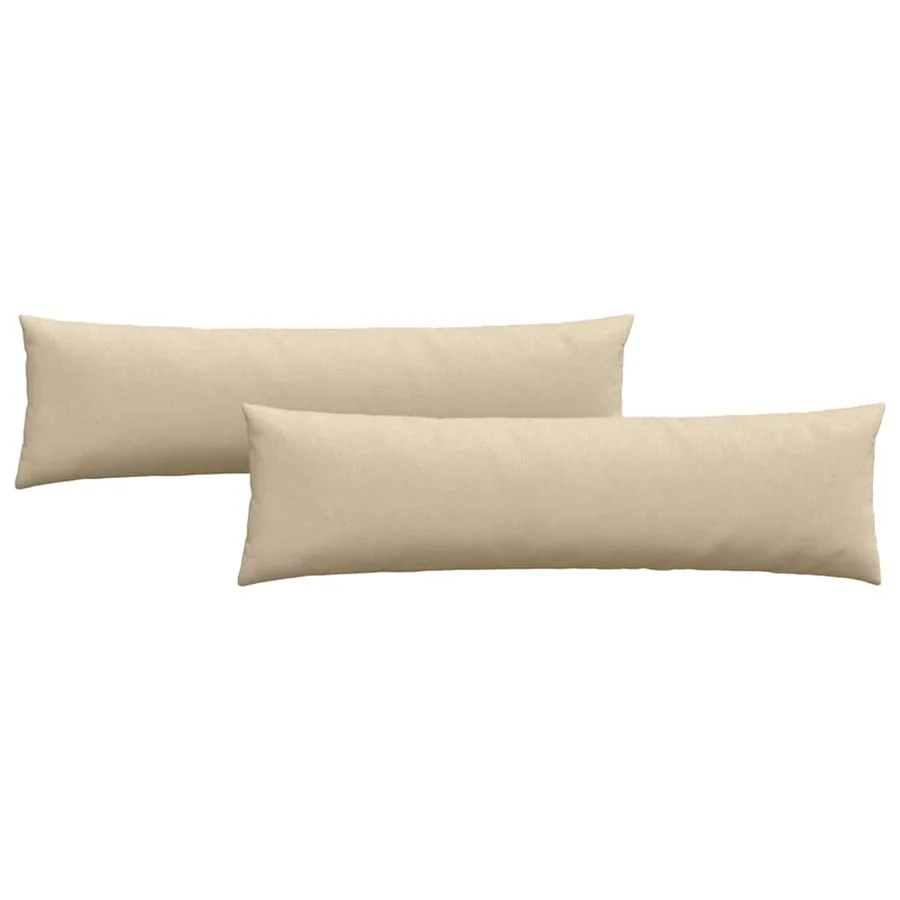 Coussins de canapé 2 pcs Crème 145 x 40 cm tissu - 2