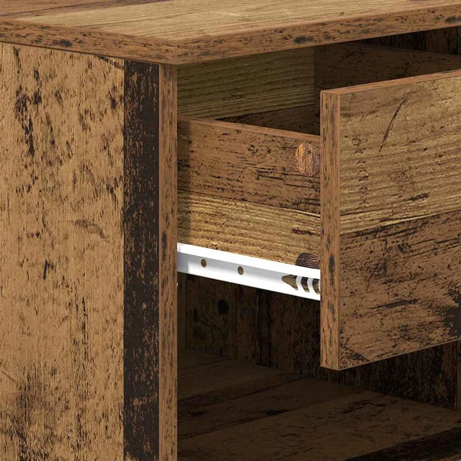 Armoire de lit avec tiroir 2 pcs Bois ancien 40 x 39 x 40cm - 10