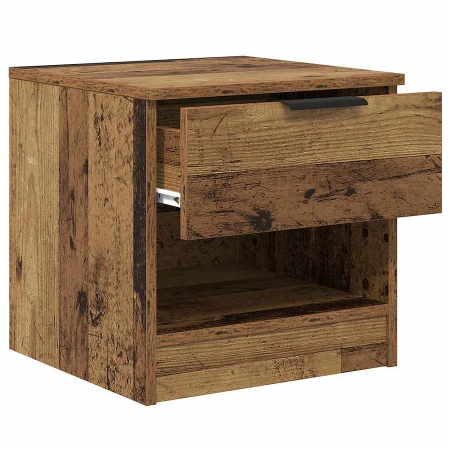 Armoire de lit avec tiroir 2 pcs Bois ancien 40 x 39 x 40cm - 5