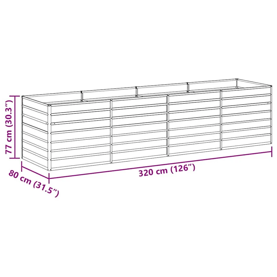 Jardinière surélevée Marron Clair 320 x 80 x 77 cm - 13