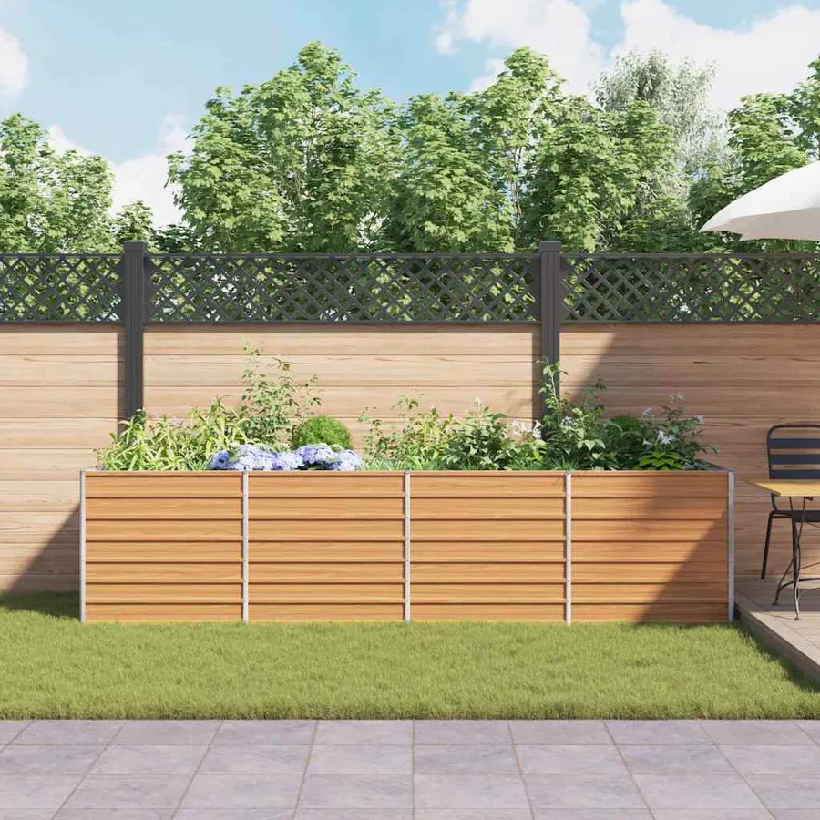 Jardinière surélevée Marron Clair 320 x 80 x 77 cm - 4