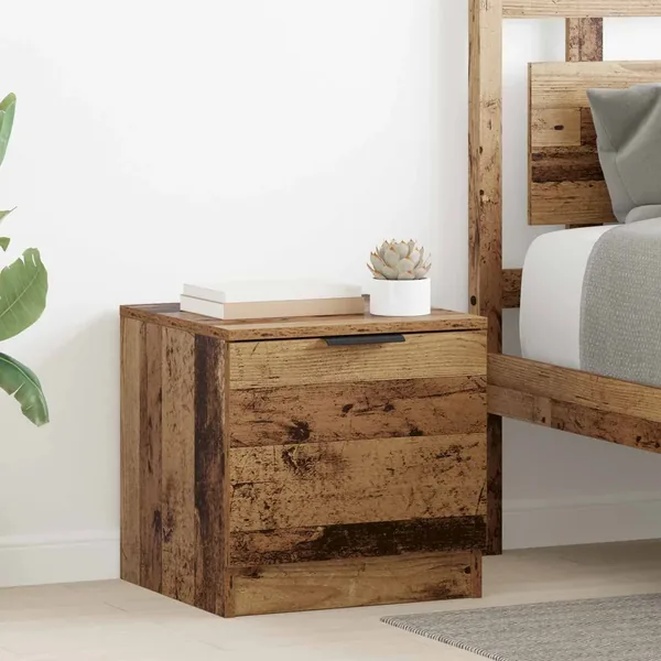 Armoire de lit avec tiroir 2 pcs Bois ancien 40 x 39 x 40cm