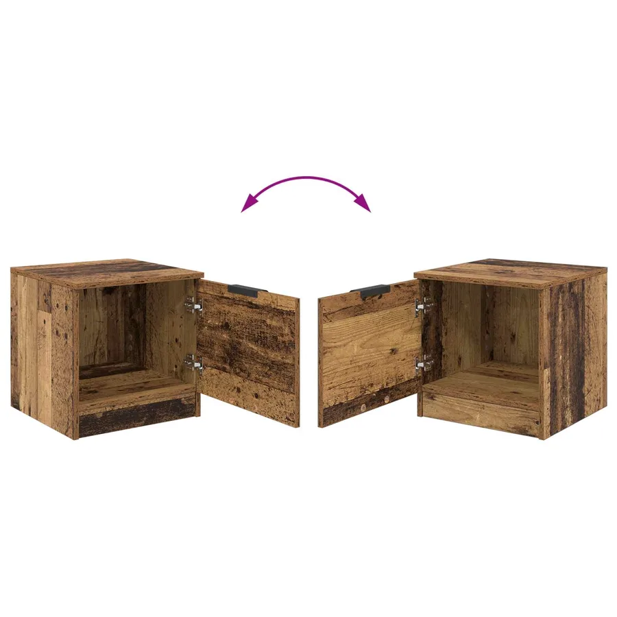 Armoire de lit avec tiroir 2 pcs Bois ancien 40 x 39 x 40cm - 12