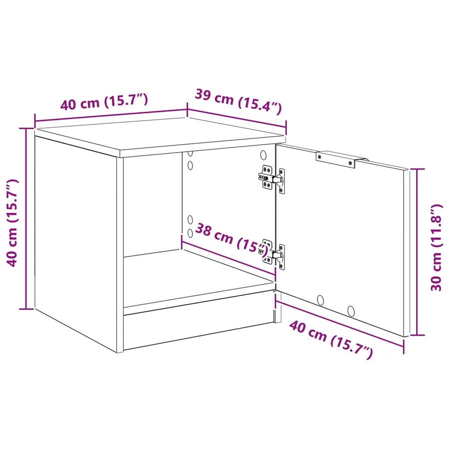 Armoire de lit avec tiroir 2 pcs Bois ancien 40 x 39 x 40cm - 14