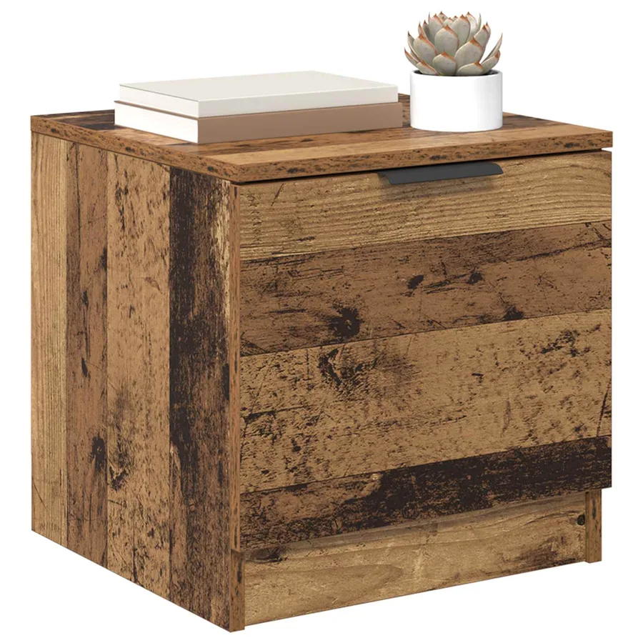 Armoire de lit avec tiroir 2 pcs Bois ancien 40 x 39 x 40cm - 3