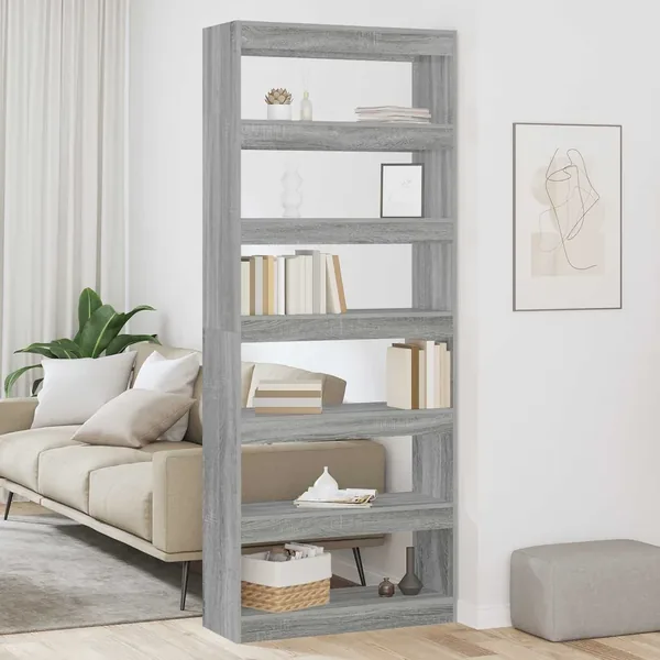 Bibliothèque Gris Sonoma 80 x 30 x 198 cm Bois d'ingénierie