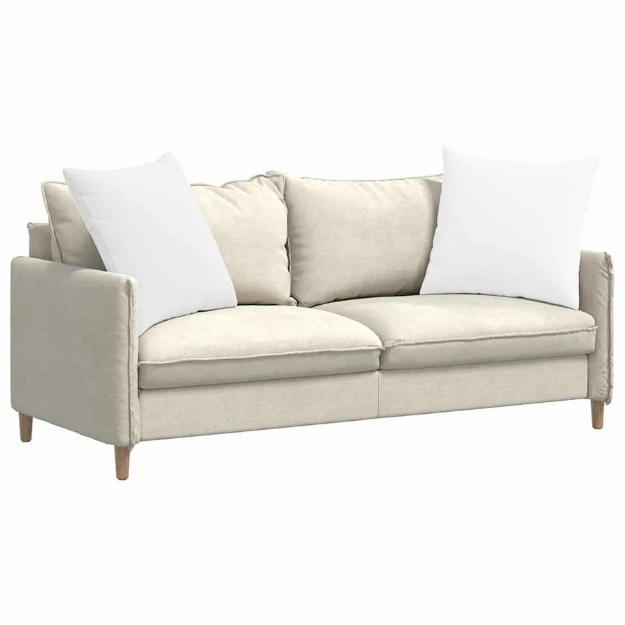 Coussins de canapé 2 pcs Blanc 60 x 60 cm tissu - 3
