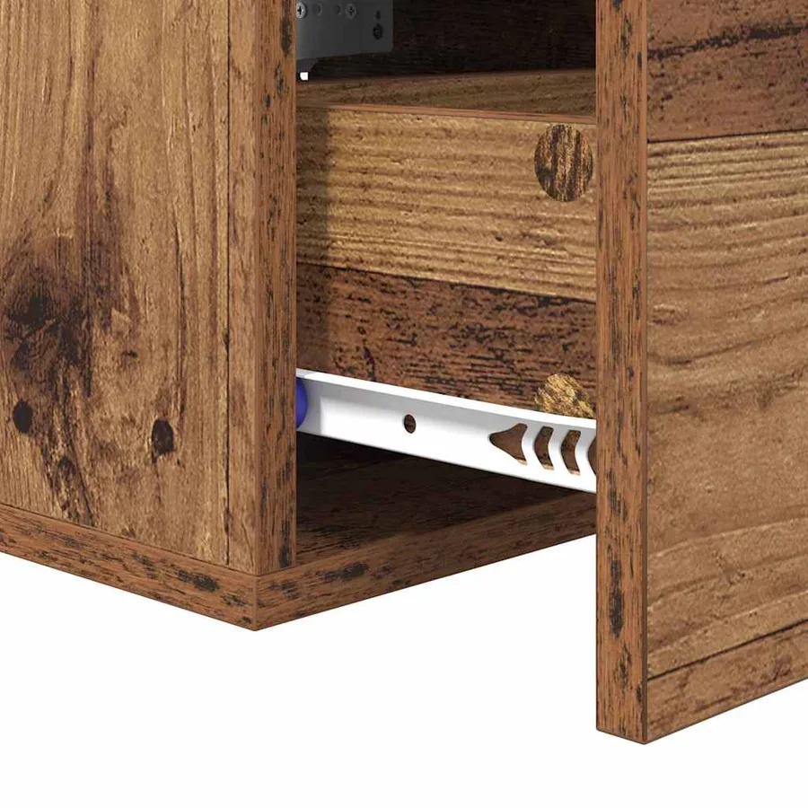 Cabinet de chevet Bois ancien 35 x 35 x 20 cm Bois d'ingénierie - 9