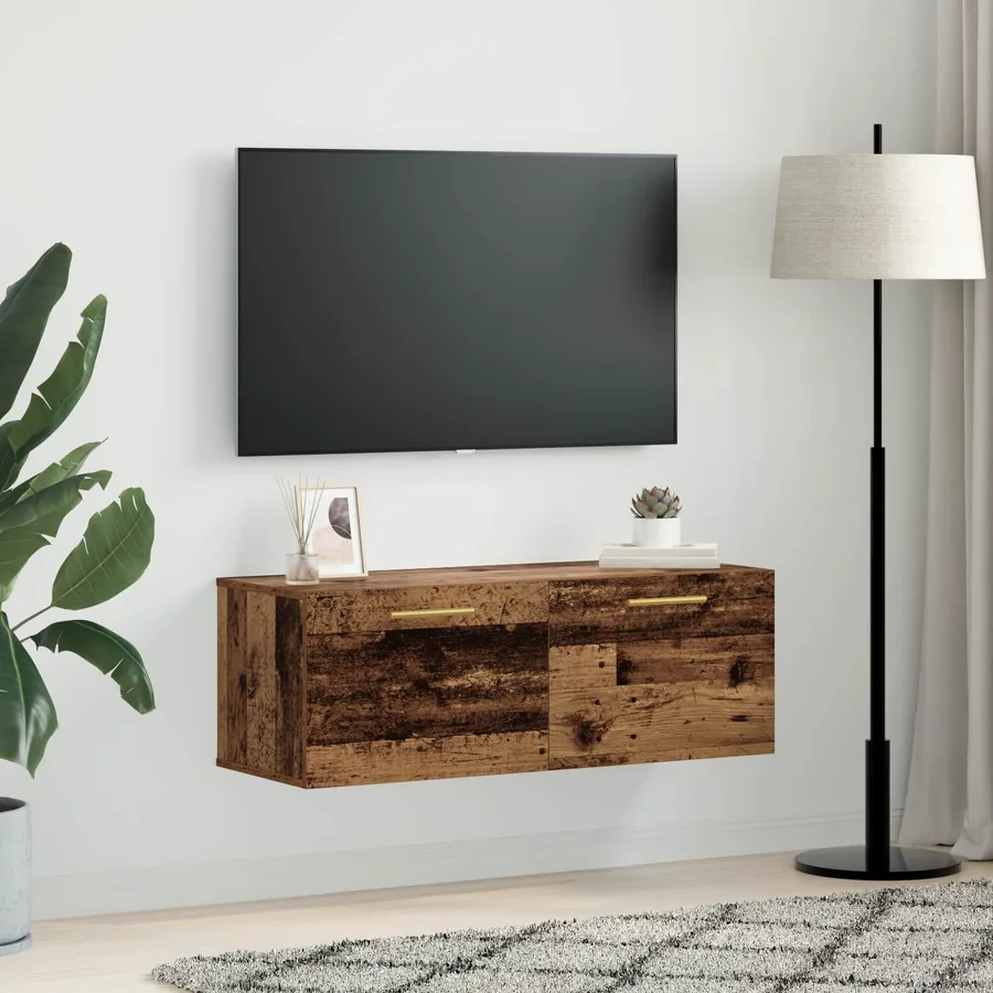 Meuble mural Bois ancien 100 x 36.5 x 35 cm Bois d'ingénierie - 4