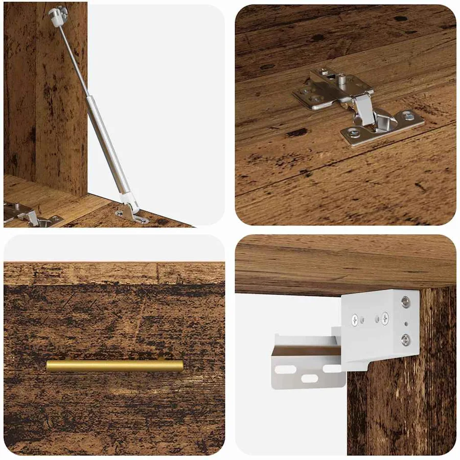 Meuble mural Bois ancien 100 x 36.5 x 35 cm Bois d'ingénierie - 9