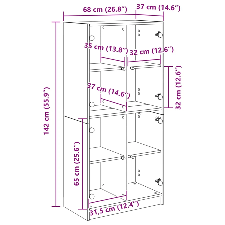 Haut Armoire Bois Ancien 68 x 37 x 142 cm Bois d'ingénierie - 13
