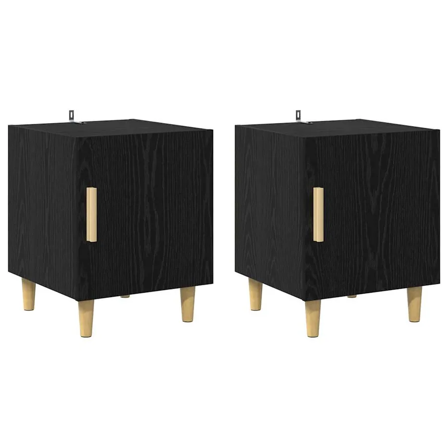 Cabinet de chevet 2 pcs Chêne noir 40 x 40 x 50 cm - 2