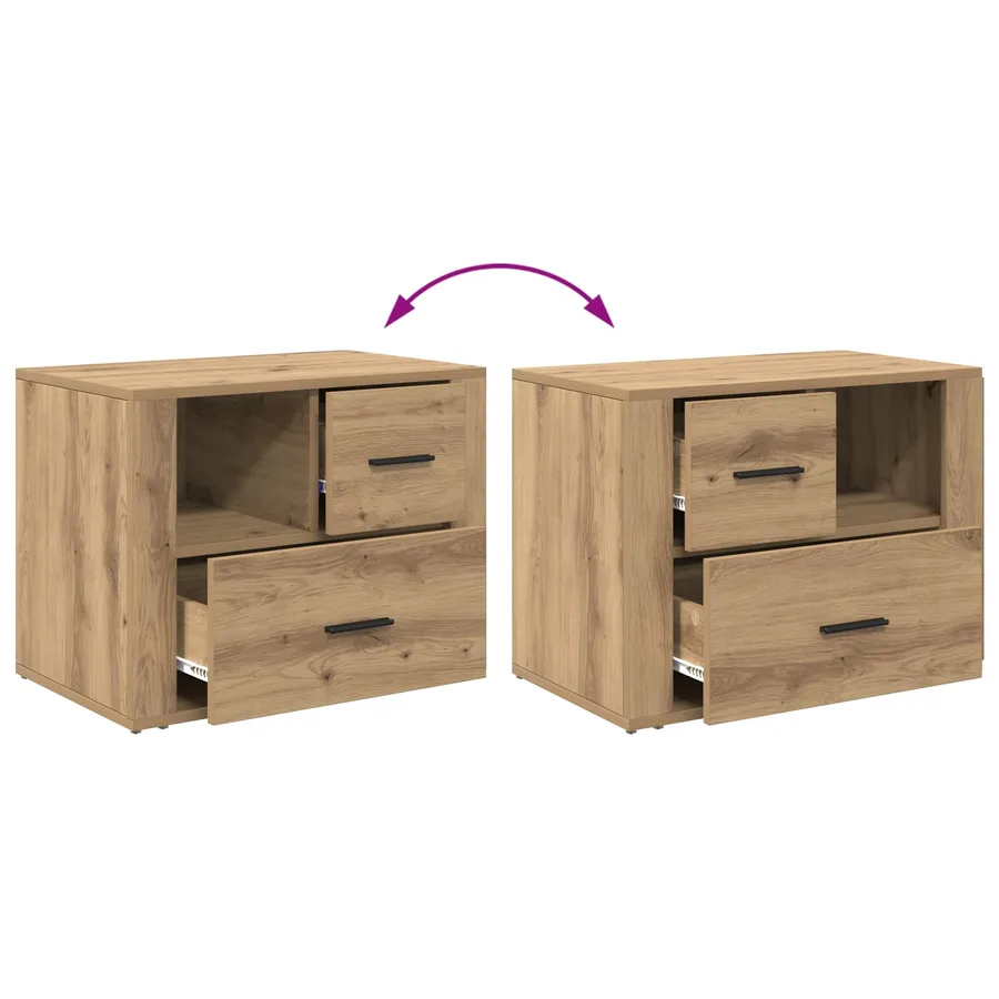 Cabinet de chevet Chêne artisanal 35 x 60 x 50 cm - 11