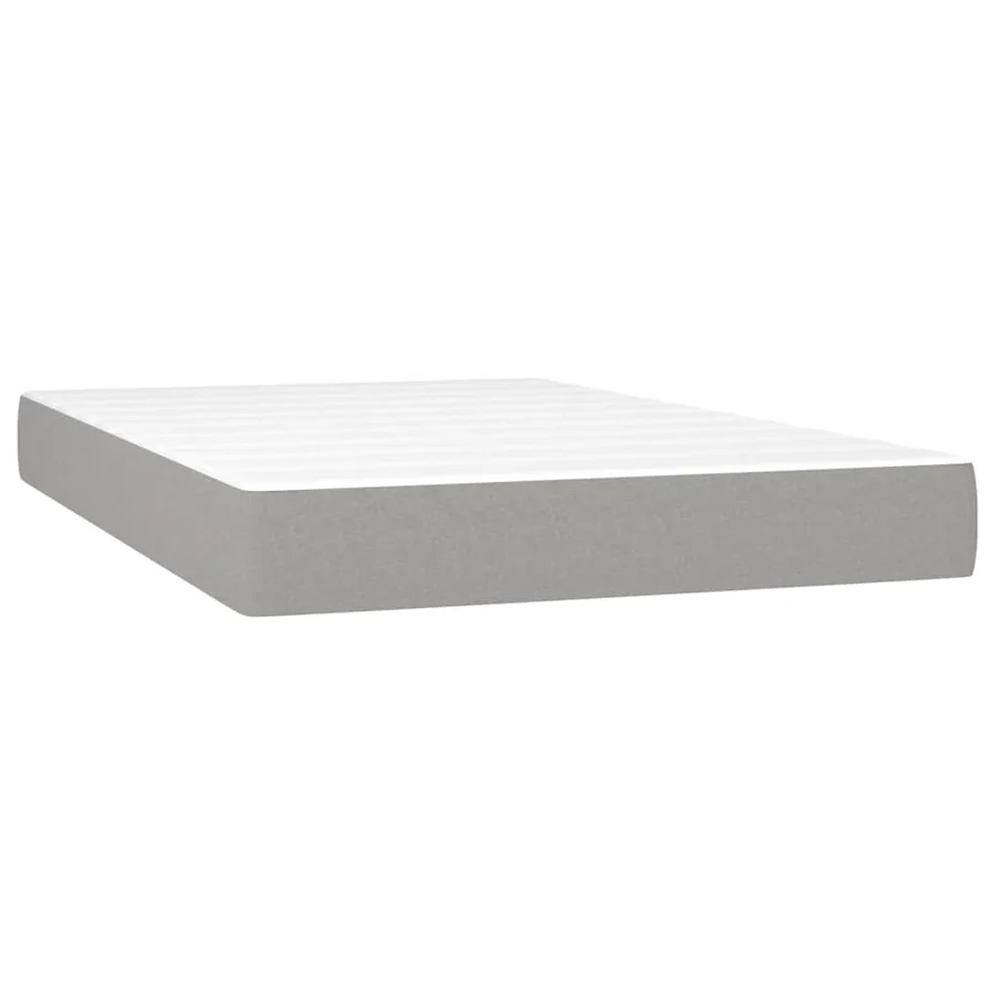 Sommier à lattes de lit matelas et LED Gris clair 120x200 cm - 6