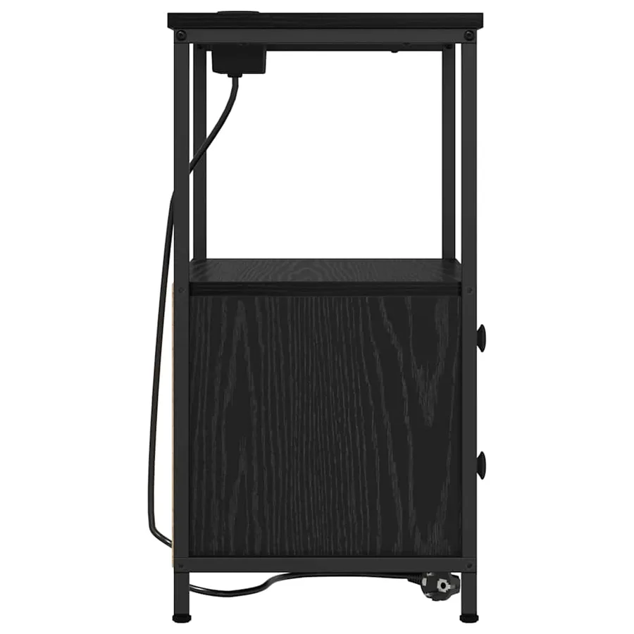 Cabinet de chevet Chêne noir 40 x 31 x 60 cm Bois d'ingénierie - 7