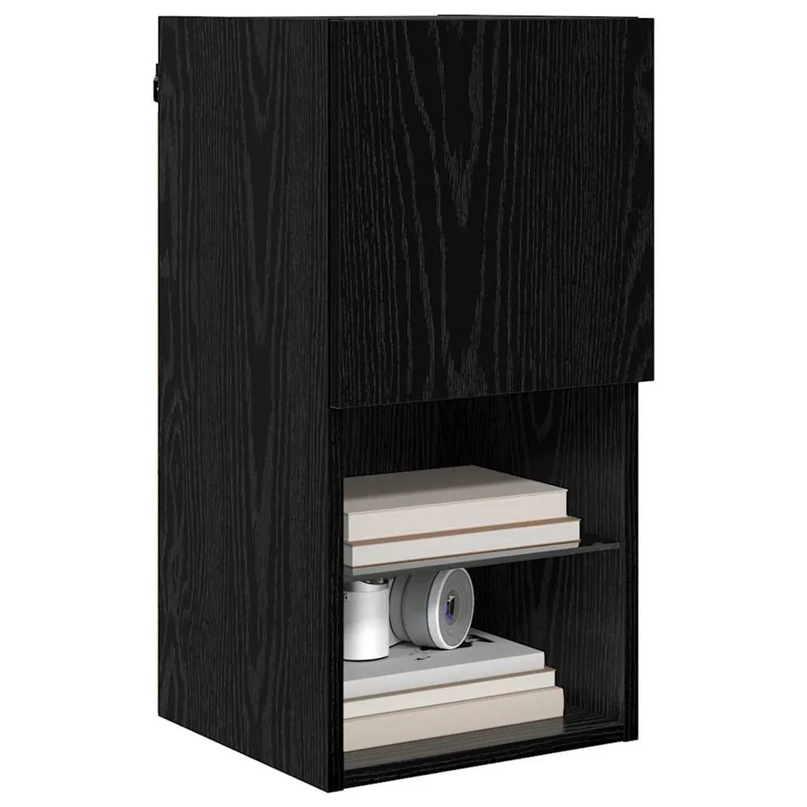 Meubles TV muraux avec LED 2 pcs Chêne noir 30,5 x 30 x 60 cm - 3