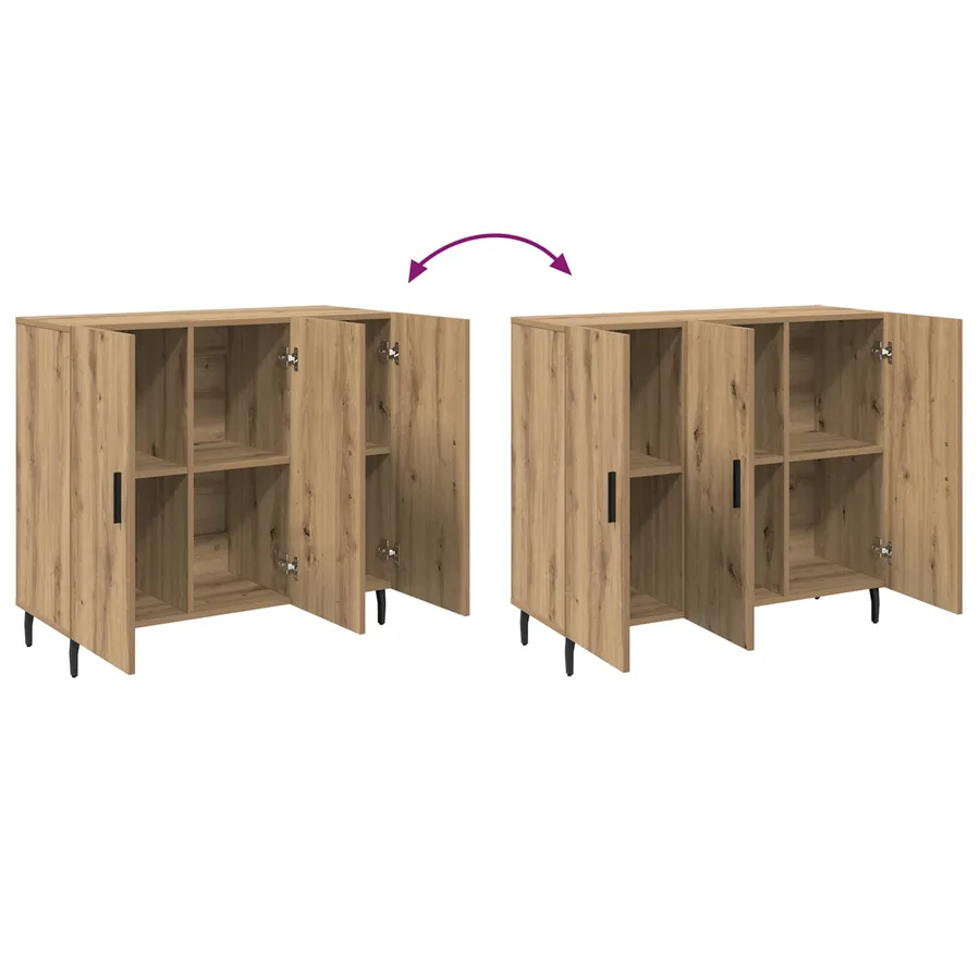 Buffet Chêne artisanal 90 x 34 x 80 cm Bois d'ingénierie - 8