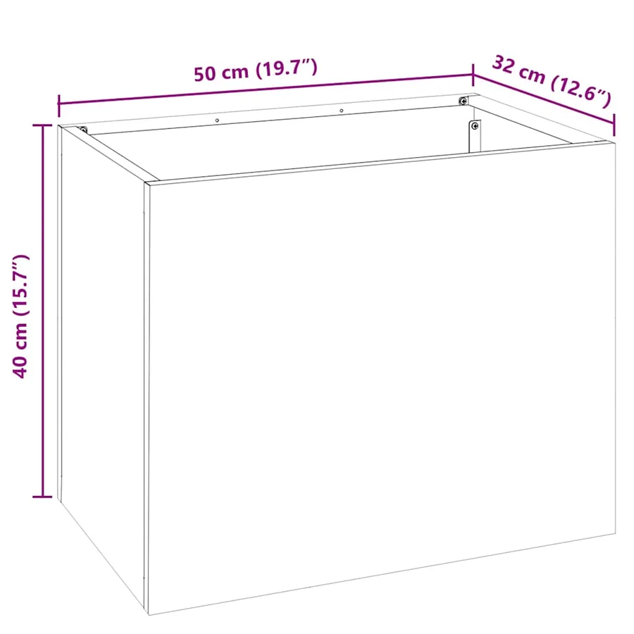 Cache-pot de jardin Vert olive 50 x 32 x 40 cm - 8