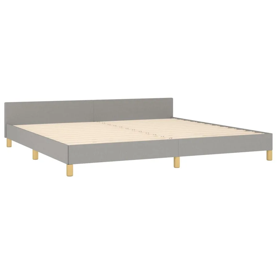 Cadre de lit sans matelas avec tête de lit gris clair tissu - 5