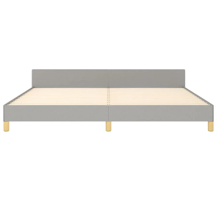 Cadre de lit sans matelas avec tête de lit gris clair tissu - 6