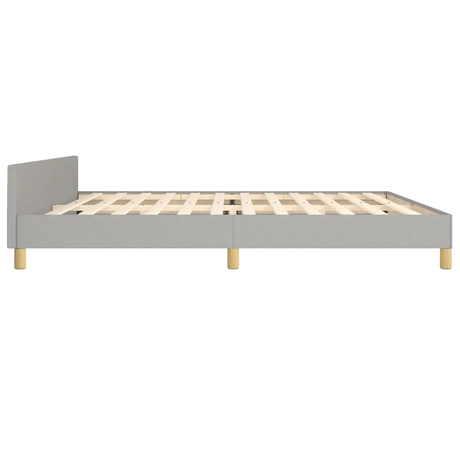 Cadre de lit sans matelas avec tête de lit gris clair tissu - 7