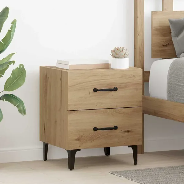 Armoire de lit 2 pc Chêne artisanal 40 x 35 x 47,5 cm