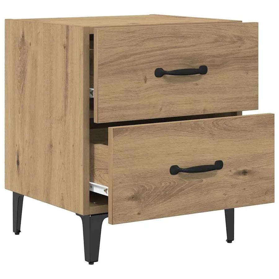 Armoire de lit 2 pc Chêne artisanal 40 x 35 x 47,5 cm - 5