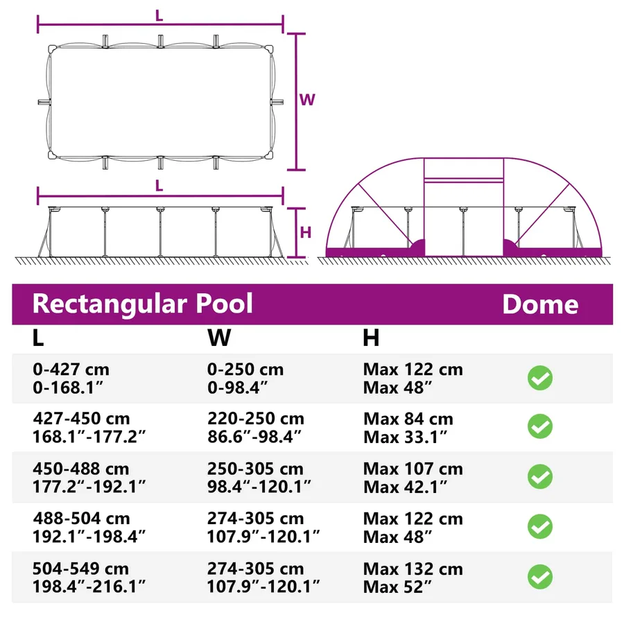 Dôme de tente de piscine Transparent 538 x 440 x 204 cm PVC - 15