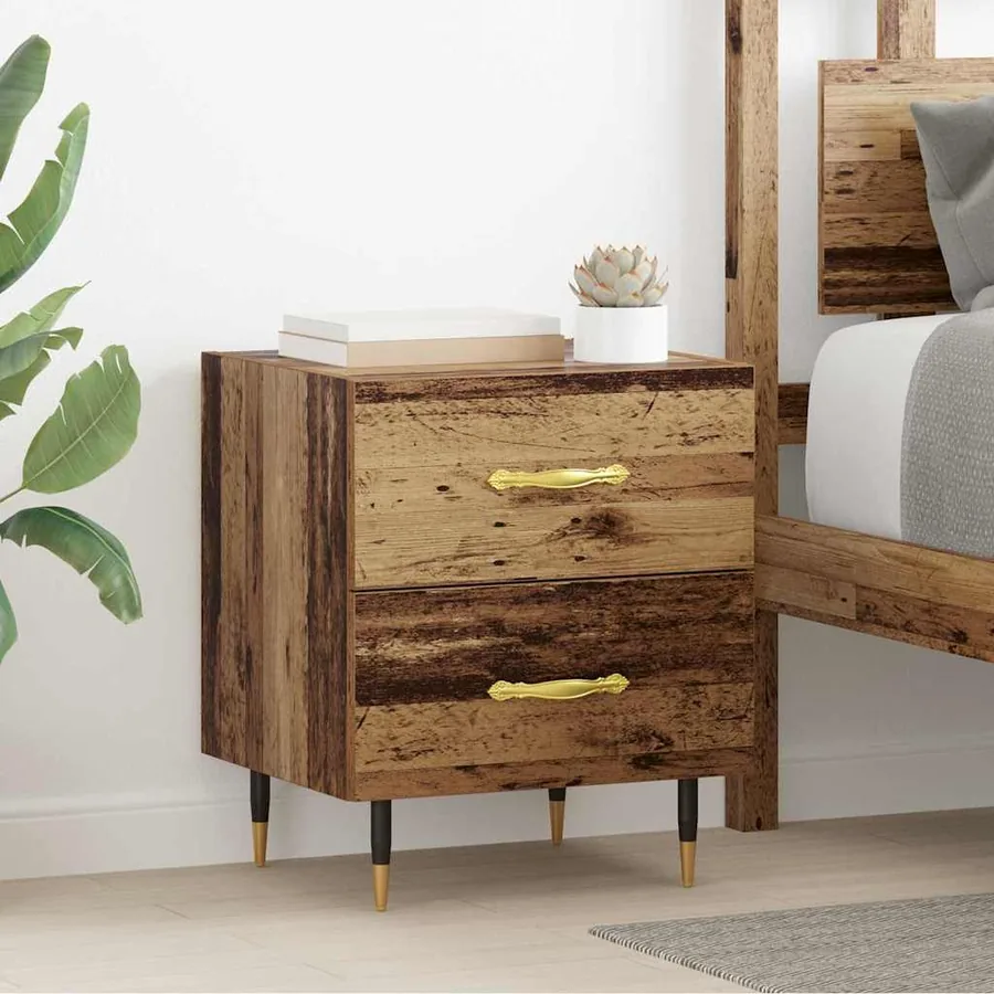Cabinet de chevet 2 pcs Bois ancien 40 x 35 x 47,5 cm