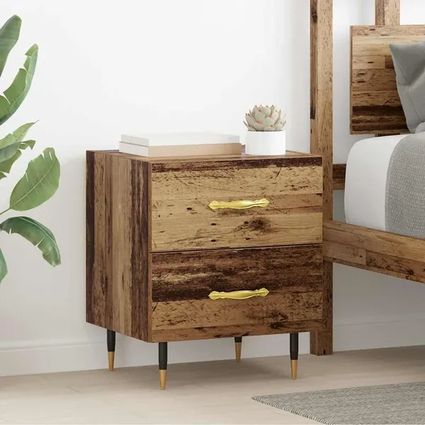 Cabinet de chevet 2 pcs Bois ancien 40 x 35 x 47,5 cm