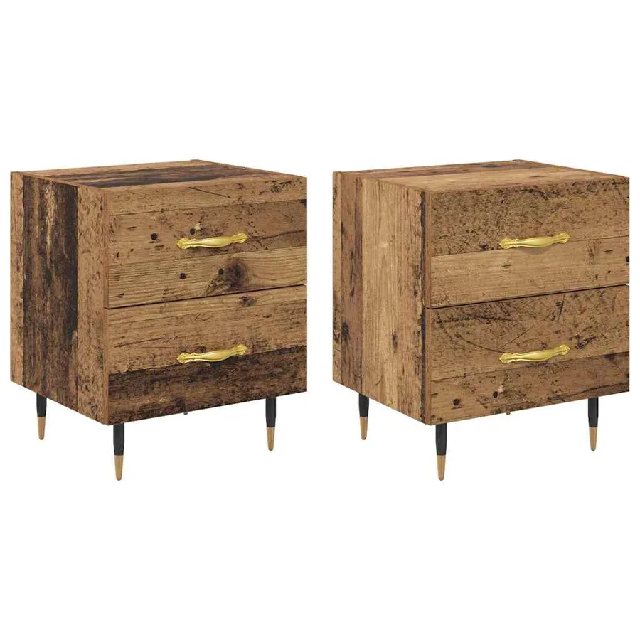 Cabinet de chevet 2 pcs Bois ancien 40 x 35 x 47,5 cm - 2