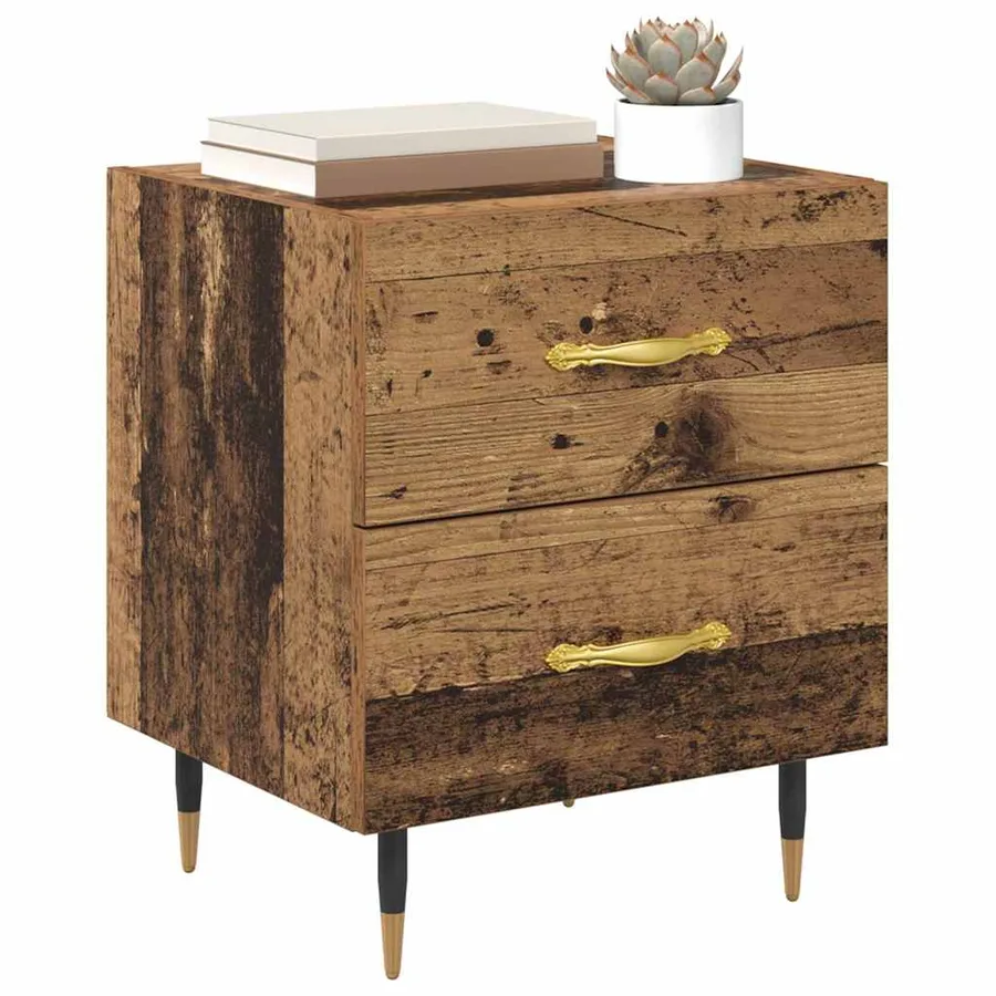 Cabinet de chevet 2 pcs Bois ancien 40 x 35 x 47,5 cm - 3