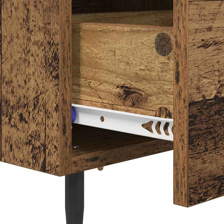 Cabinet de chevet 2 pcs Bois ancien 40 x 35 x 47,5 cm - 8