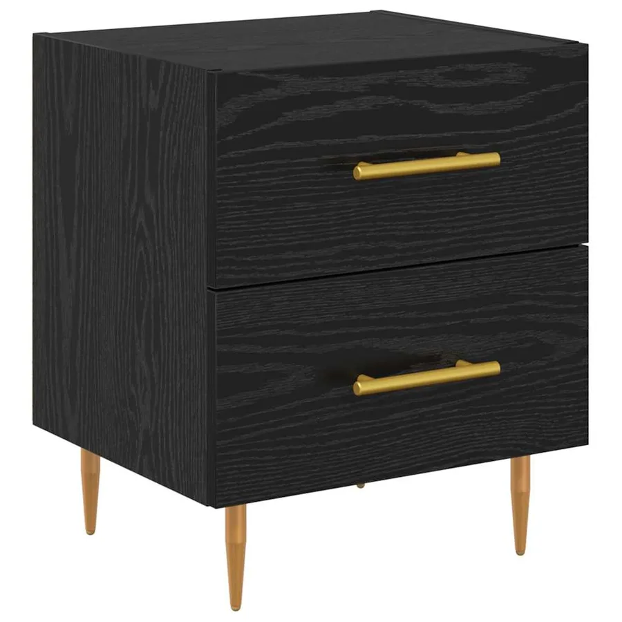Cabinet de chevet avec tiroir Chêne noir 40 x 35 x 47,5 cm - 2