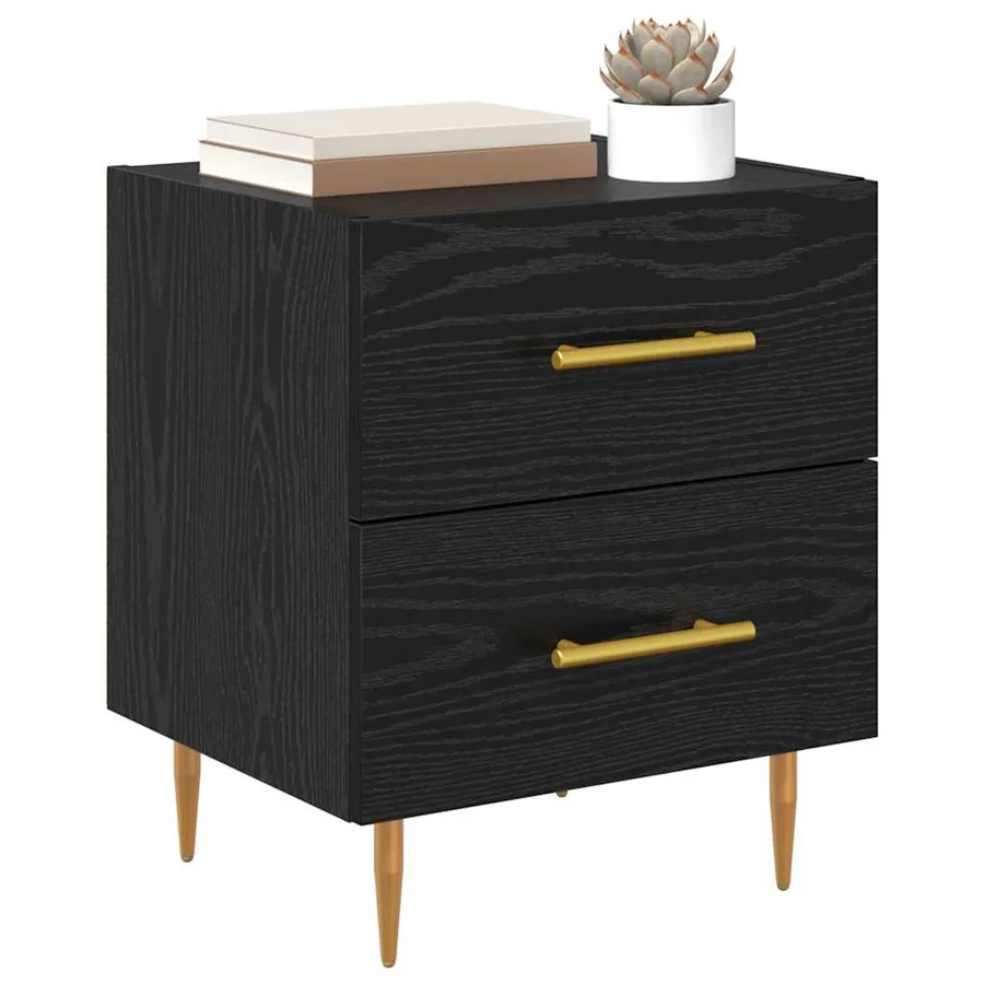 Cabinet de chevet avec tiroir Chêne noir 40 x 35 x 47,5 cm - 3